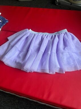 Disney Lavender Tulle Tiered Skirt with Silver Glitter Waistband